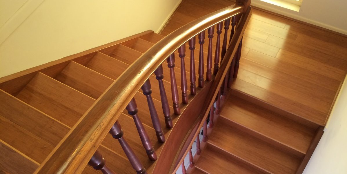 Stair covered by Bamboo flooring